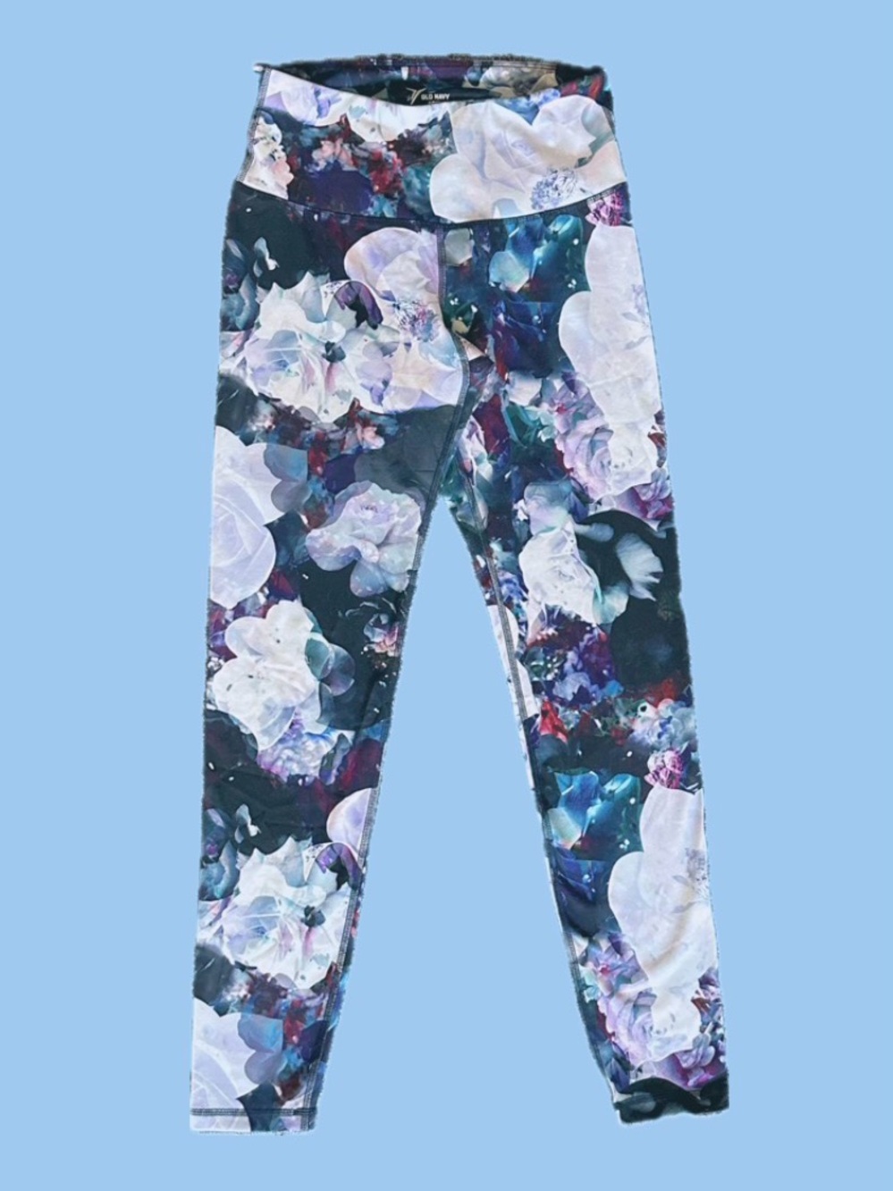 Old Navy Girls Active Floral & Galaxy Leggings - Purple/Blue | SIZE YOUTH M